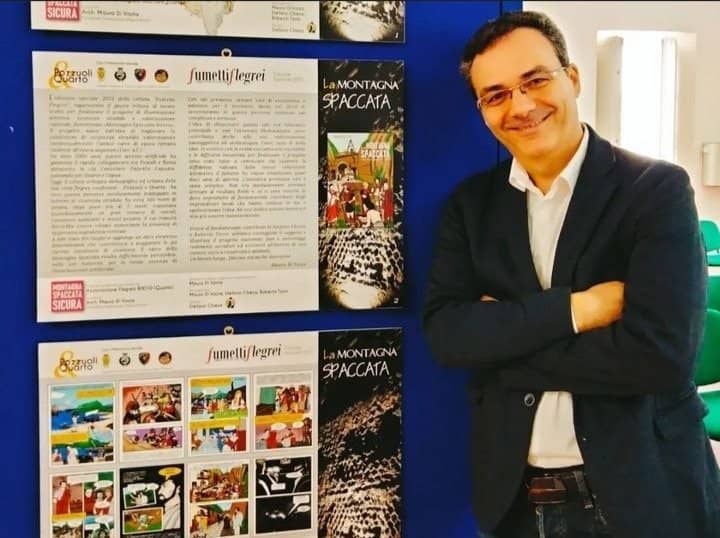 Stefano Chiesa alla presentazione del suo fumetto personalizzato La Montagna Spaccata